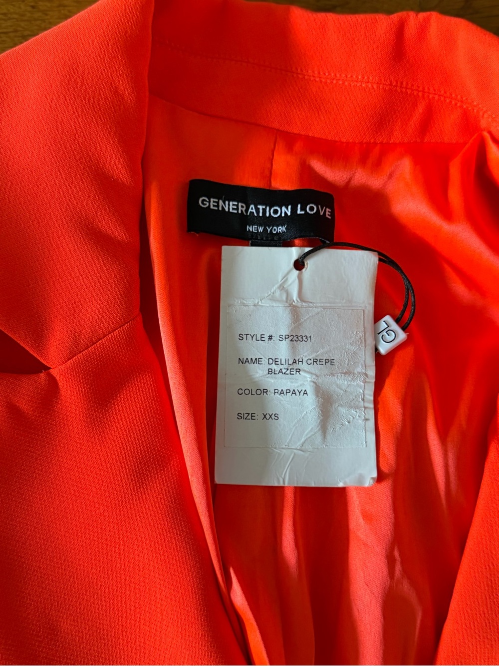 Generation Love Delilah Crepe Blazer - Papaya